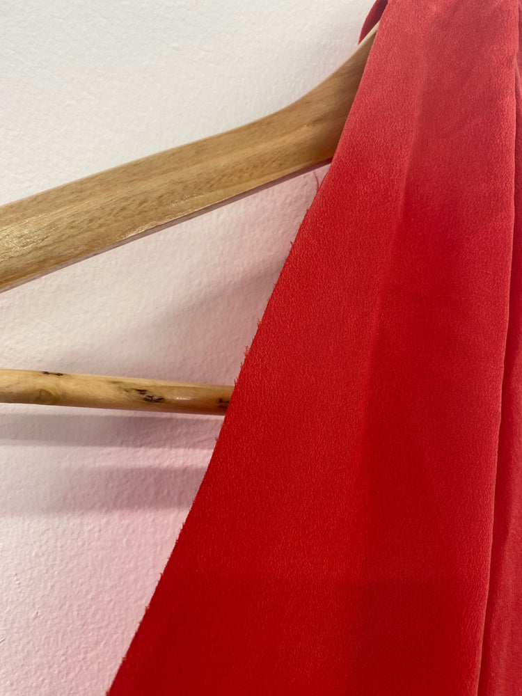 Fabulous Acne Red Asymmetric Silk Raw Hem Mini Dress Elaine UK10 GM143