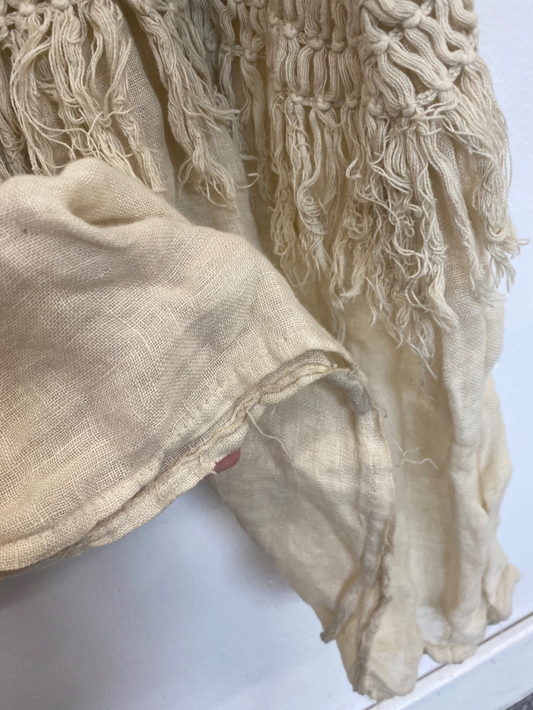 Boho JS Millenium Cream Linen Crochet Maxi Dress One size GM143