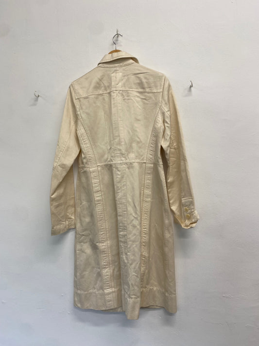 Fabulous DKNY Longline jacket Uk 10 Cream denim GM143