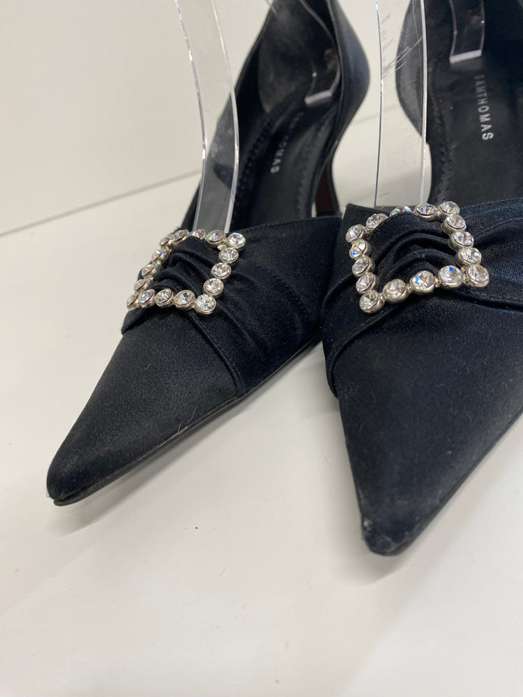 Fabulous Sam Thomas Evening mid Kitten heels Uk7 Black Formal events GM143