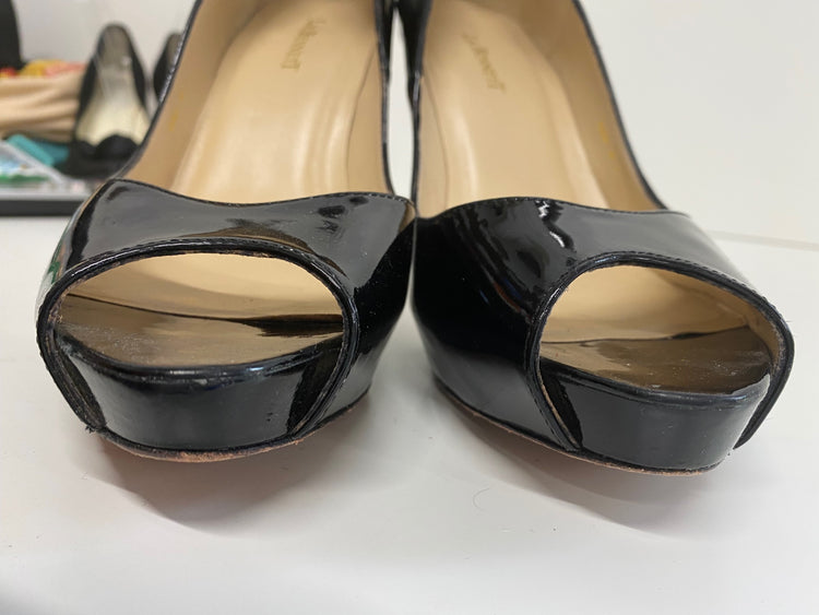 Fabulous L.K. Bennett classic Peep toe stilleto Pumps Uk7 Black Classic GM143