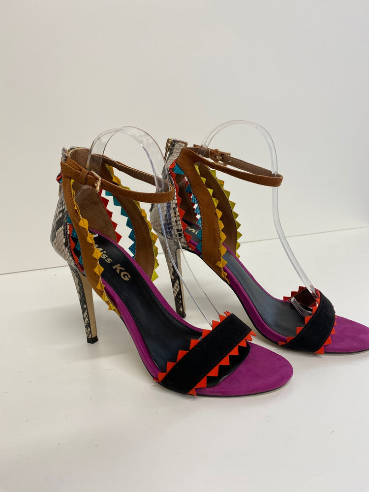 Fabulous Miss KG high stiletto Aztec Sandals Uk7 Multicoloured snakeskin GM143