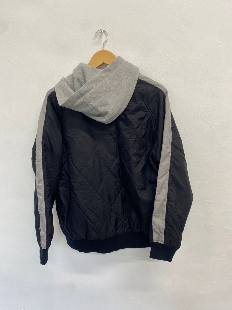 Fabulous Converse Bomber Jacket UK L Black and Grey GM143