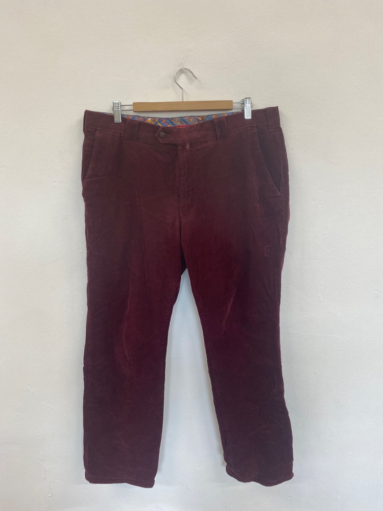 Fabulous Meyer Sydney Burgundy Corduroy Trousers W38" GM143