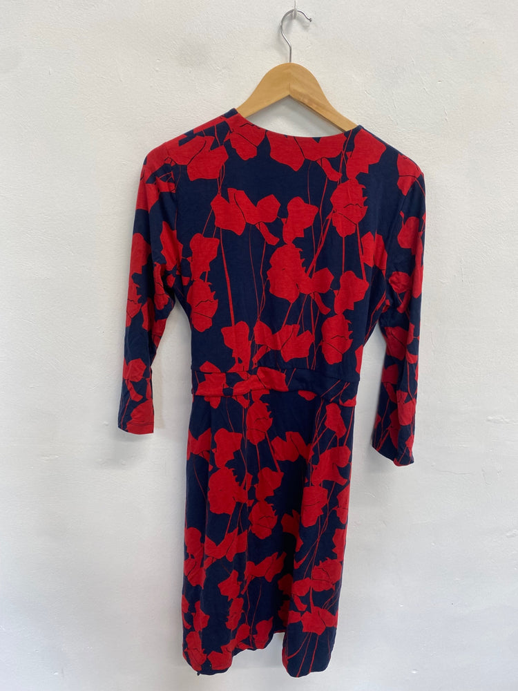 Fabulous Hobbs Dress UK 14 Navy blue and red GM143