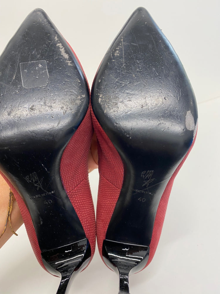 Fabulous Roland Mouret red burgundy Python High Heels Uk7 GM143