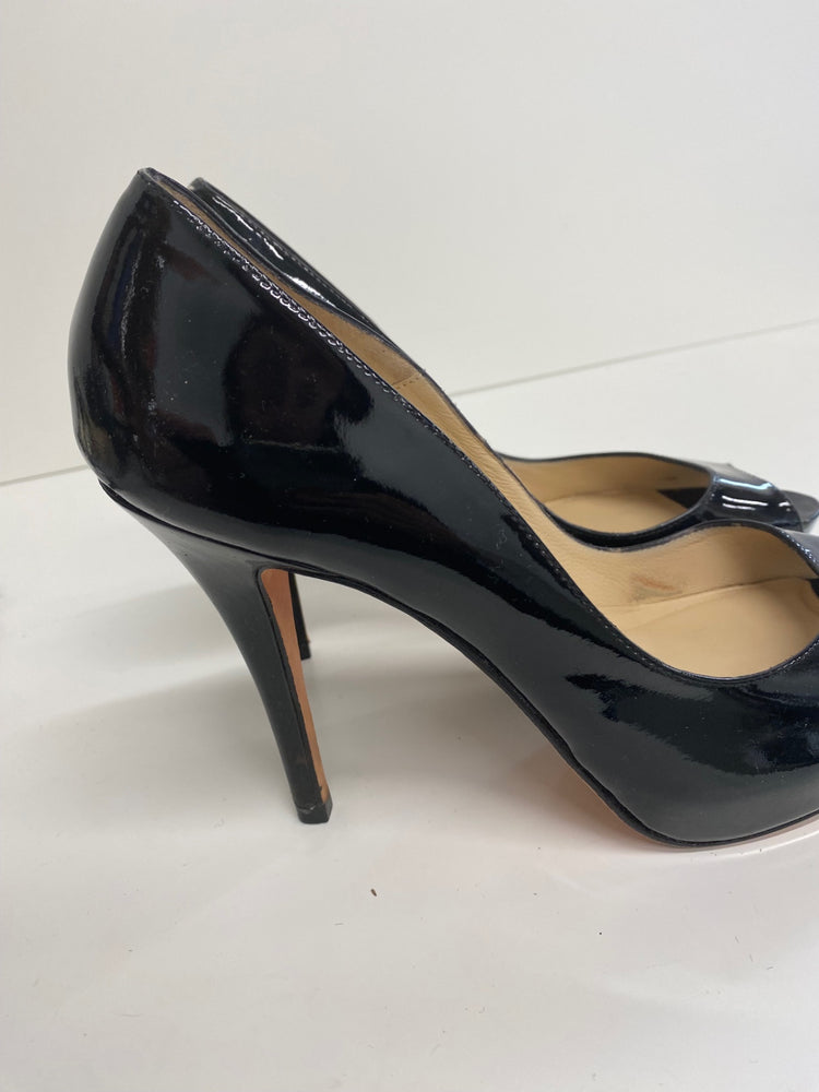 Fabulous L.K. Bennett classic Peep toe stilleto Pumps Uk7 Black Classic GM143