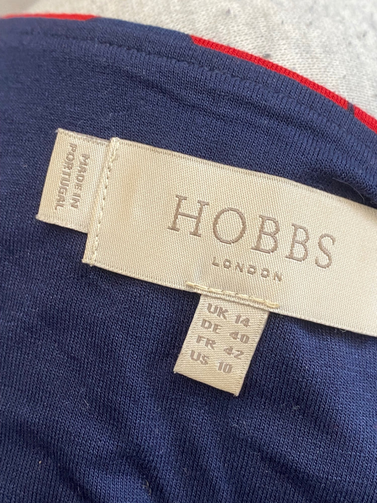 Fabulous Hobbs Dress UK 14 Navy blue and red GM143