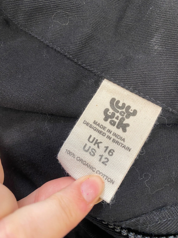 Fabulous Lucy & Yak Jumpsuit UK 16 Black denim CM007