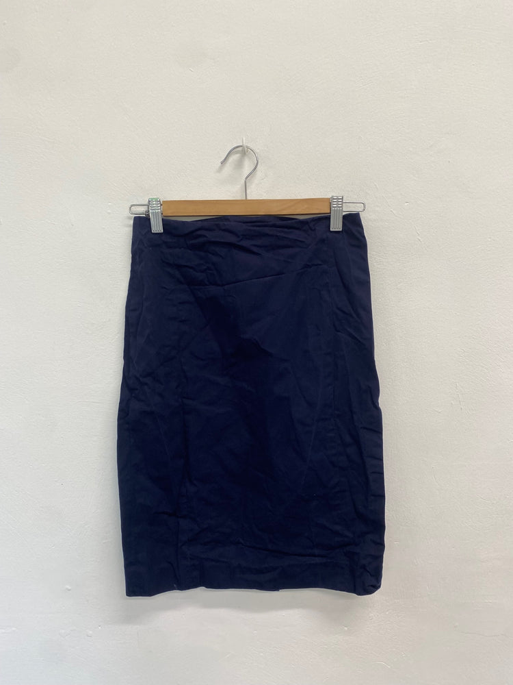 Fabulous Pringle of scotland Skirt Uk 8 Navy Blue pencil BB001