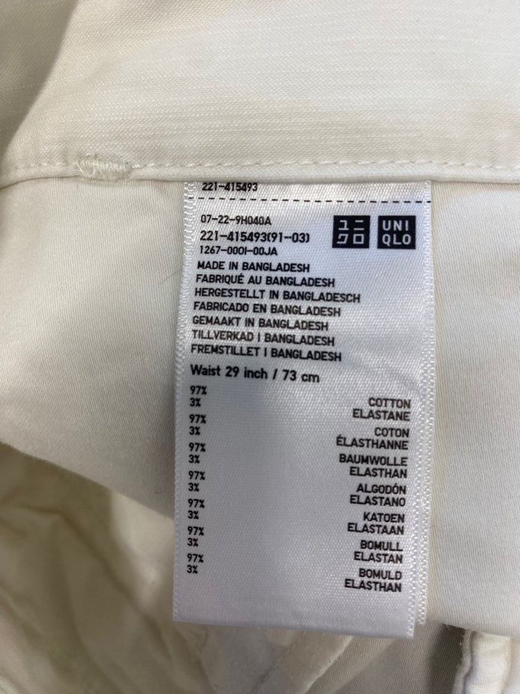 Fabulous Uniqlo Pants W29 White button high rise cropped GM143