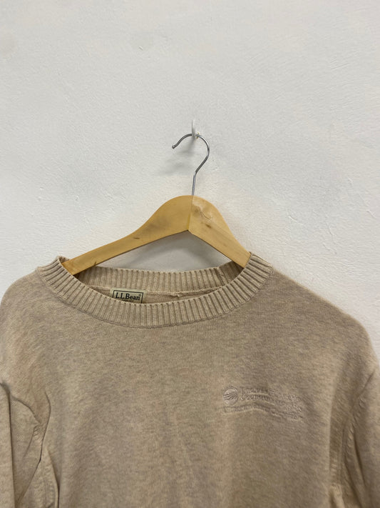 Classic L.L. Bean Sweater UK L Beige smart cotton GM143