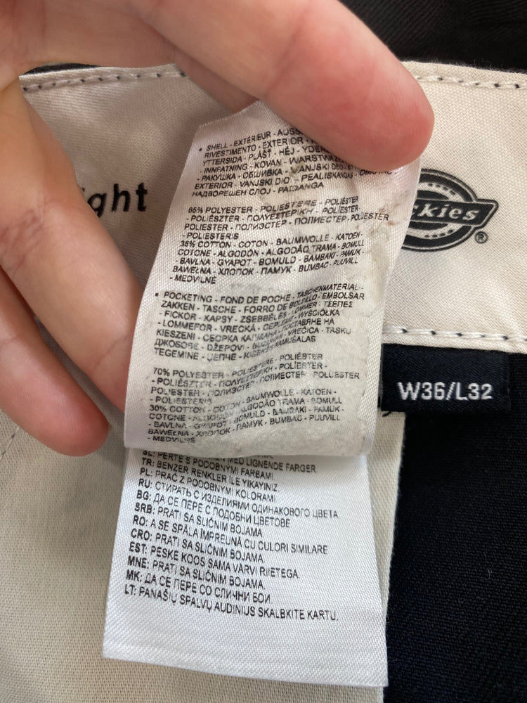 Classic Dickies Black Raw Hem Slim Straight Work Trousers W36" GM143