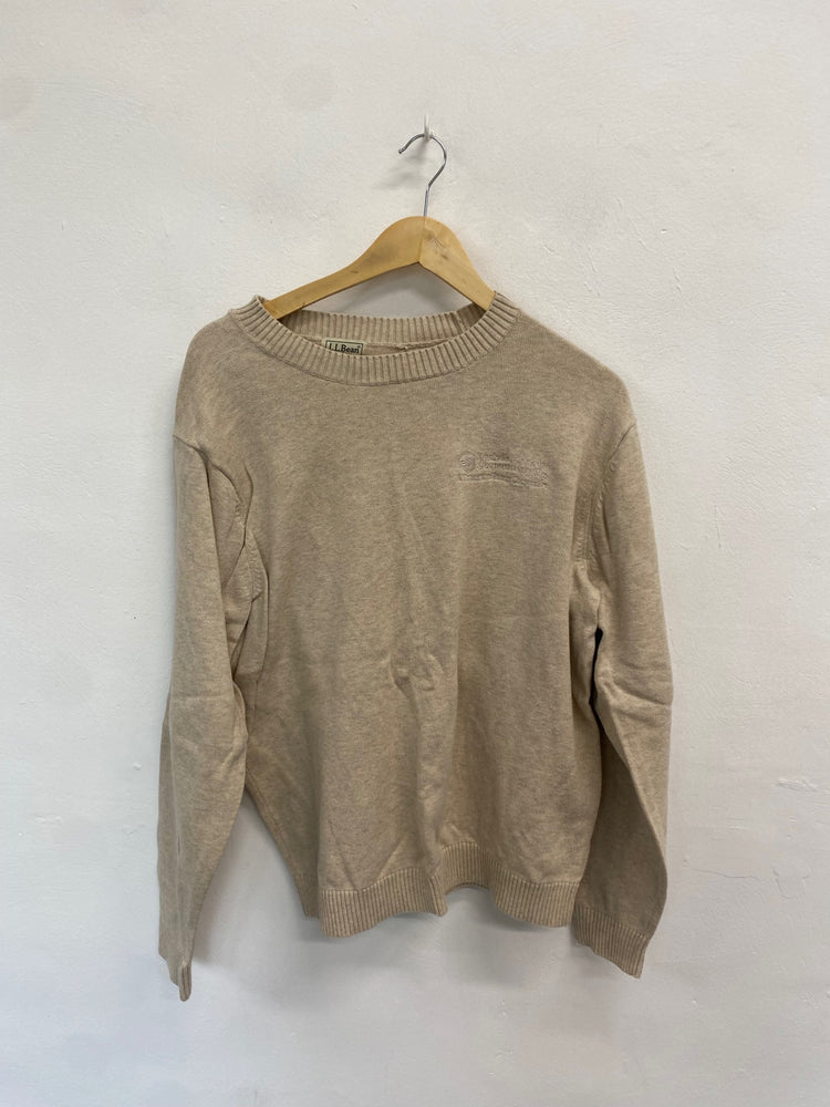 Classic L.L. Bean Sweater UK L Beige smart cotton GM143