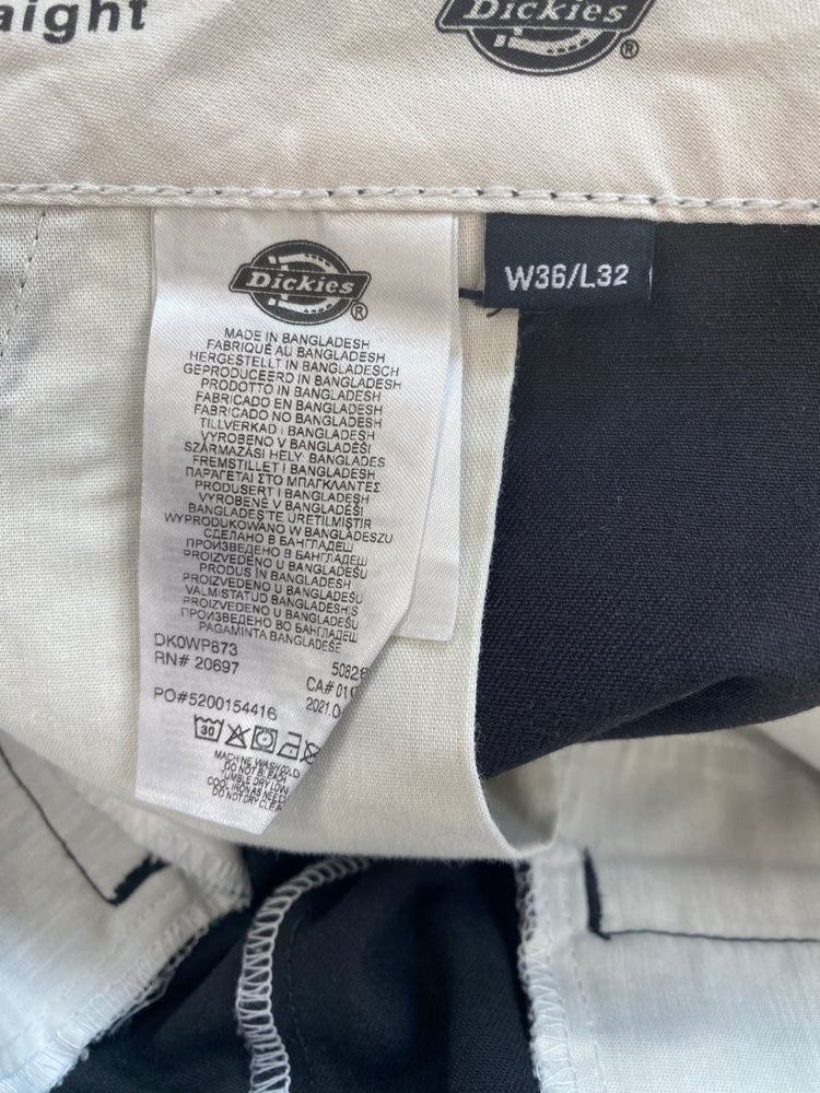 Classic Dickies Black Raw Hem Slim Straight Work Trousers W36" GM143