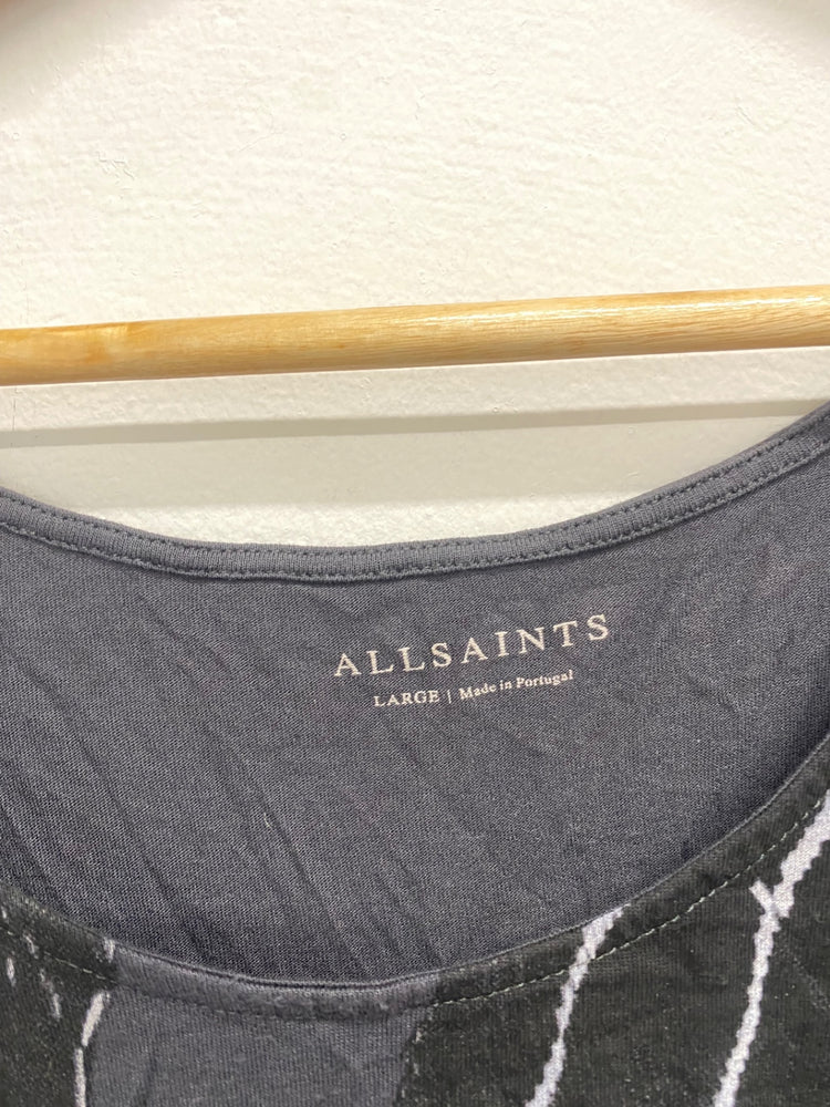 Fabulous ALLSAINTS Tank Top UK L Black pattern piura bard vest SM438