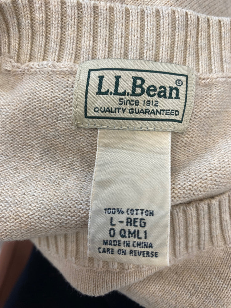 Classic L.L. Bean Sweater UK L Beige smart cotton GM143