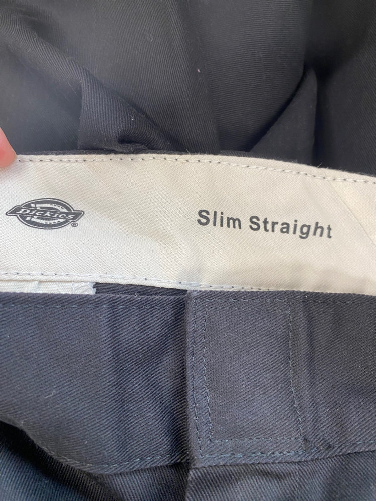 Classic Dickies Black Raw Hem Slim Straight Work Trousers W36" GM143