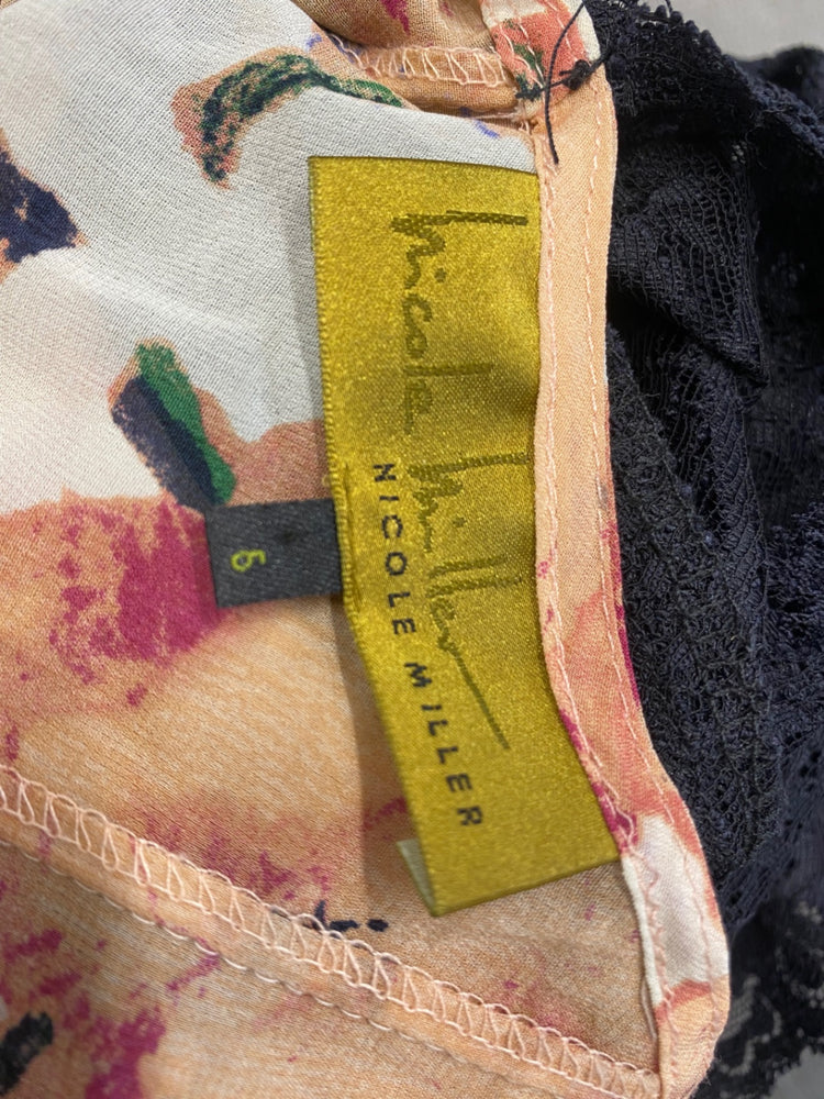 Fabulous Nicole miller Dress UK 6 Black lace midi SM438