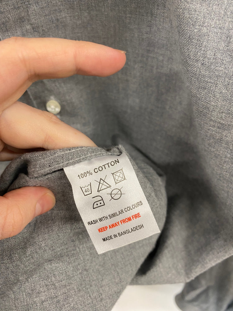 Fabulous Fisk of Oslo Grey Classic Button Shirt UK S 16” LG276