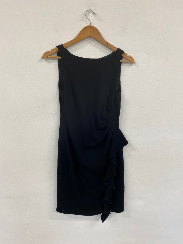 Fabulous Coast Irah Black Asymmetric Ruffle Midi Dress UK10 LG276