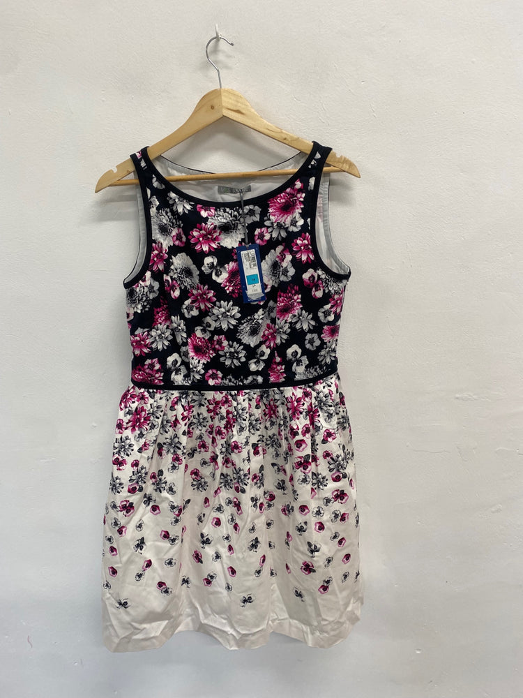Fabulous Marks & Spencers Dress UK 14 Black pink floral LG276