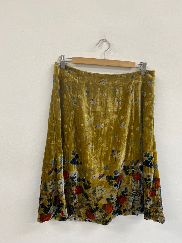 Fabulous Boho White Stuff Maple Velvet Midi Skirt UK10 LG276