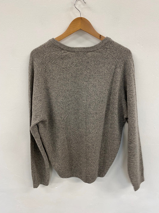 Fabulous M&S Grey Marl Lambswool Jumper UK XL LG276