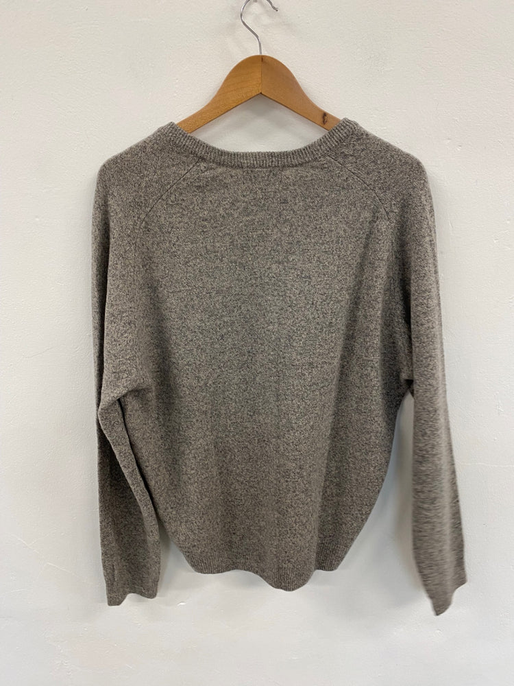 Fabulous M&S Grey Marl Lambswool Jumper UK XL LG276