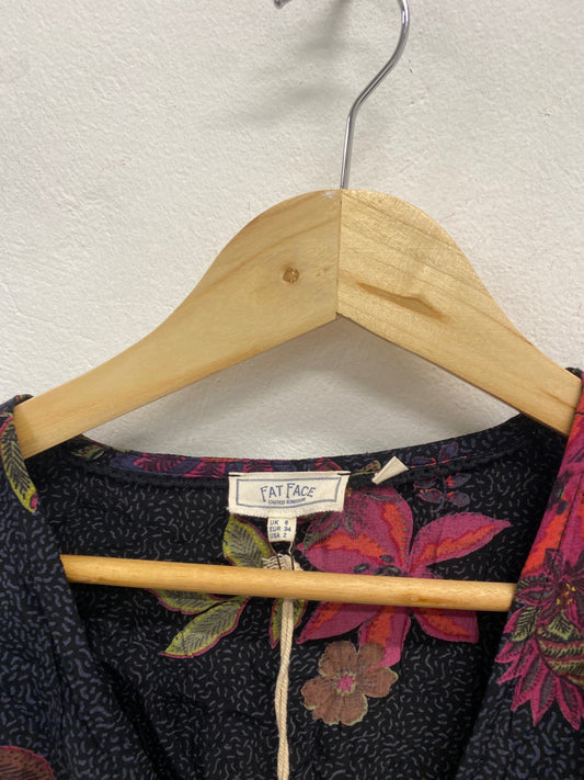 Fabulous Fat Face Blouse Uk 8 Navy pink floral new LG276