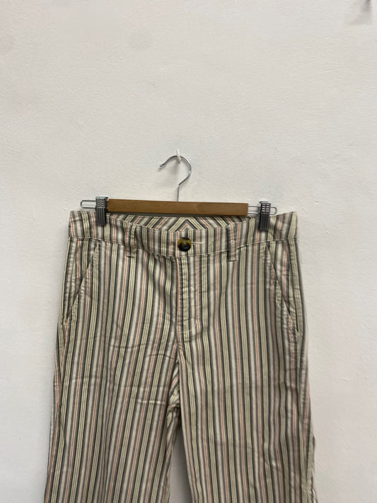 Fabulous Cabi Trousers Uk 8 Beige with stripes LG276