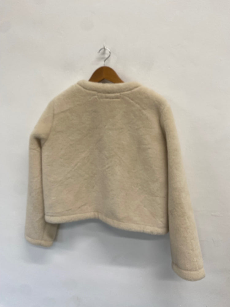 Fabulous ZARA Jacket UK L Cream fur toggle VW001