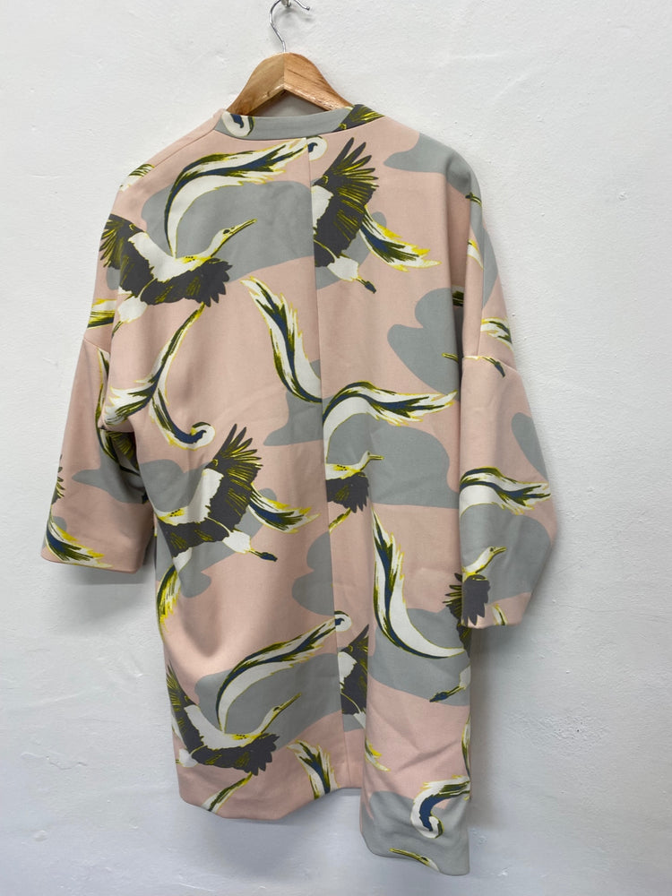 Fabulous H&M kimono style Overcoat UkM Peach Lagenlook crane oriental LB244