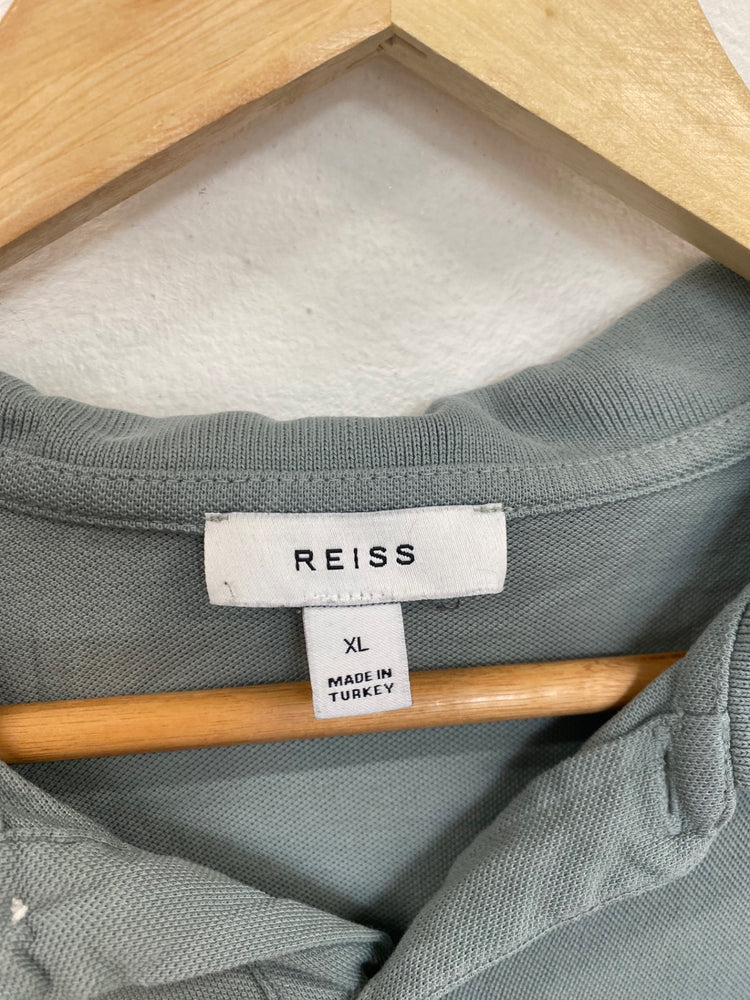 Fabulous REISS Grey Green Puro Polo Shirt UK XL KS002