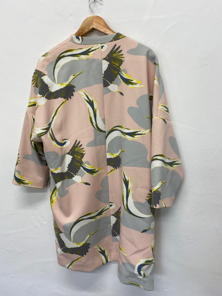 Fabulous H&M kimono style Overcoat UkM Peach Lagenlook crane oriental LB244