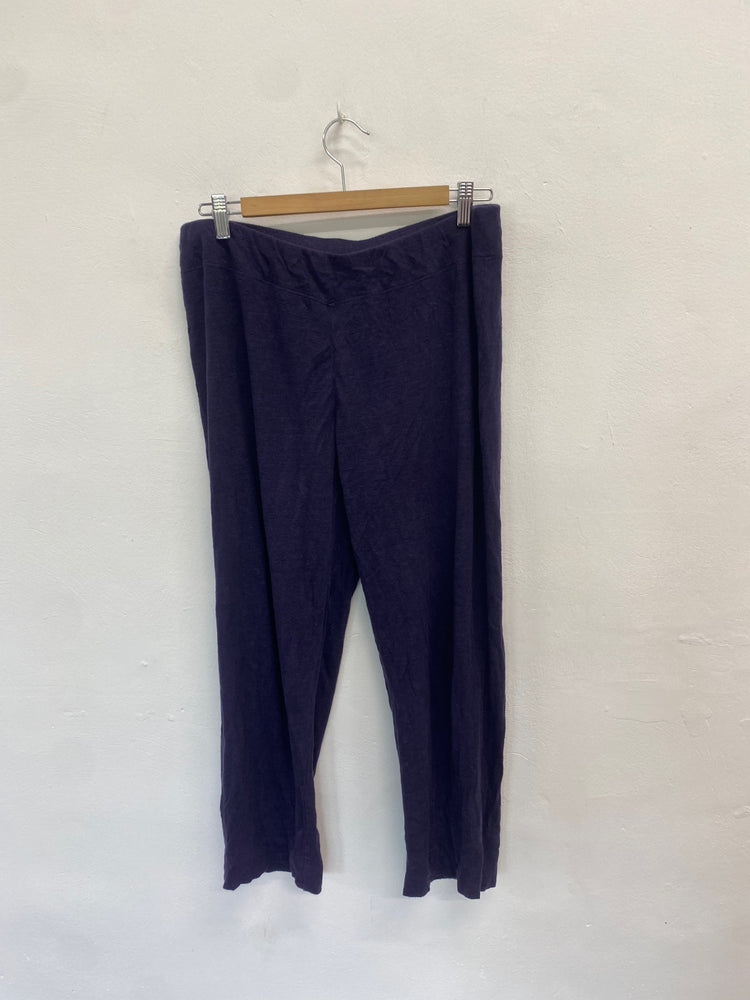 Fabulous Eileen fisher Crop Trousers UK S p Purple linen SO001