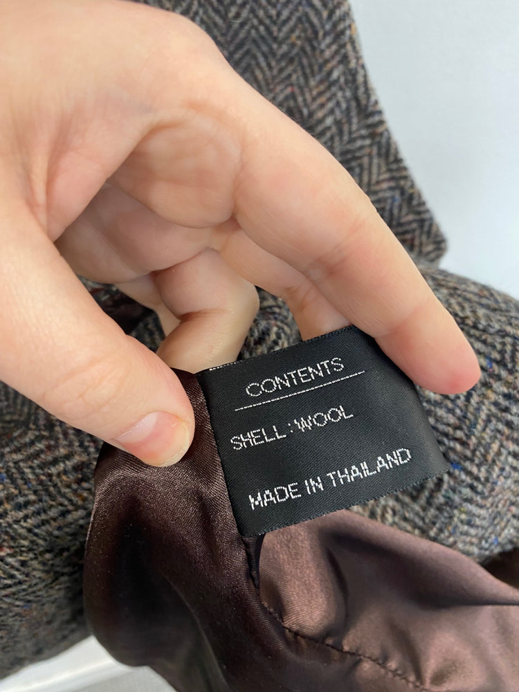 Fabulous Harris Tweed Brown Mix Tweed Wool Vest UK XXXL SO001