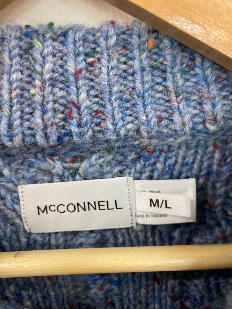 Fabulous McConnel Blue Mix Wool Knit Jumper UK M-L SO001