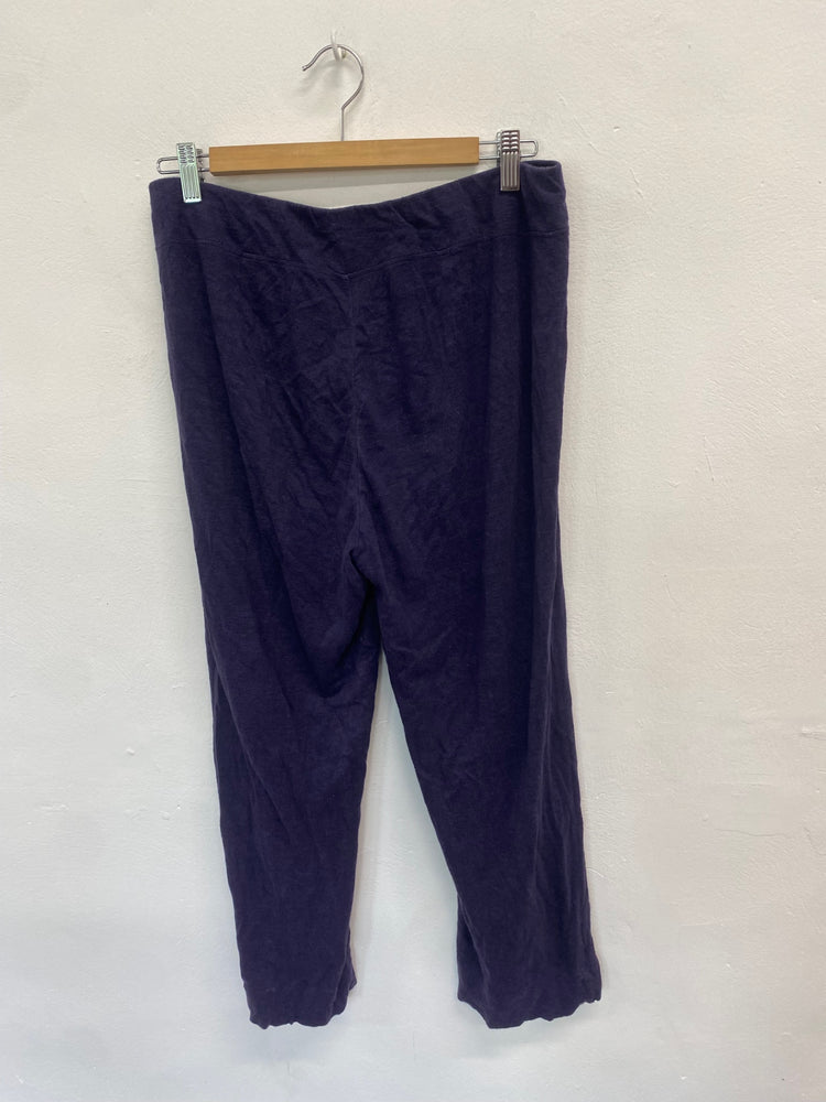 Fabulous Eileen fisher Crop Trousers UK S p Purple linen SO001