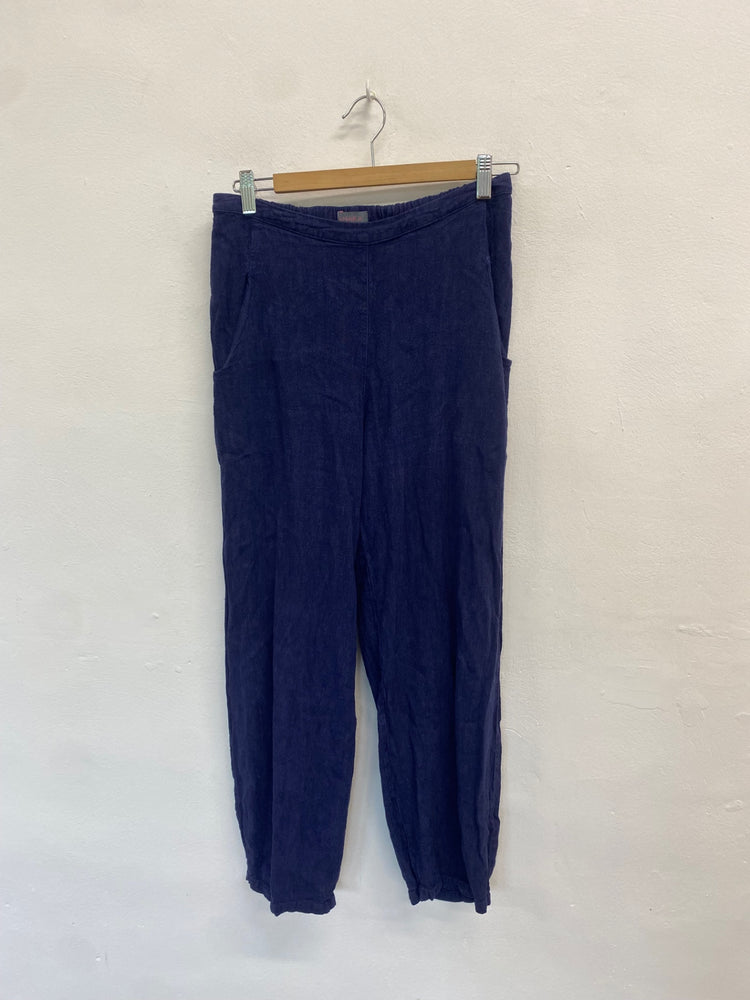 Fabulous Sahara trousers linen UK S Navy Blue SO001