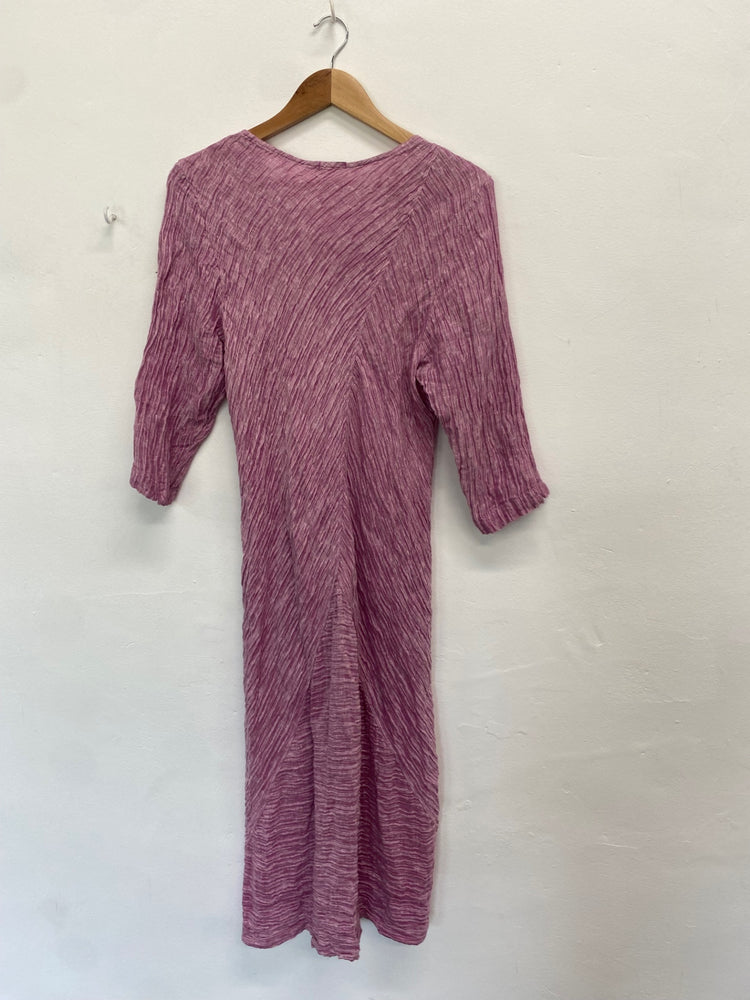 Fabulous Grizas Dress UK L Pink crinkle textured midaxi dress SO001