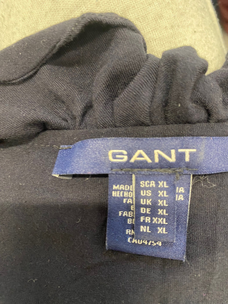 Fabulous GANT Maxi Dress UK XL Navy wrap frill hem HD440