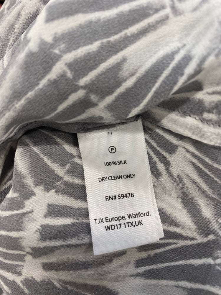 Fabulous Cynthia Rowley Blouse UK XL Grey and white tie dye HD440