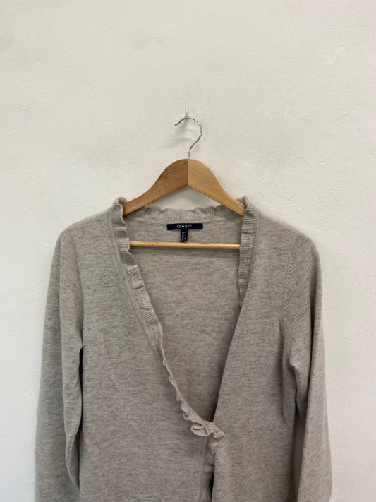 Fabulous GANT Cardigan UK L Grey longline wool blend HD440