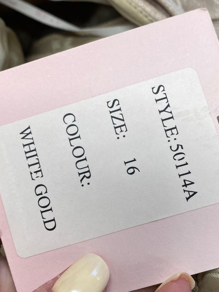 Fabulous Kelsey rose Dress UK 16 Champagne shimmer bridesmaid CM439