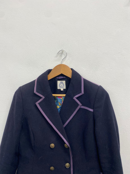 Fabulous Ness Blazer Uk 10 Navy purple wool blend TM395