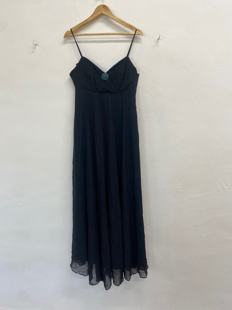 Fabulous Monsoon Dress UK 14 Black jewel maxi prom dress TM395