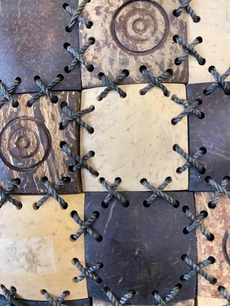 Fabulous Vintage 1980’s coconut & betul wood boho Cottagecore Handbag One size Brown TM395