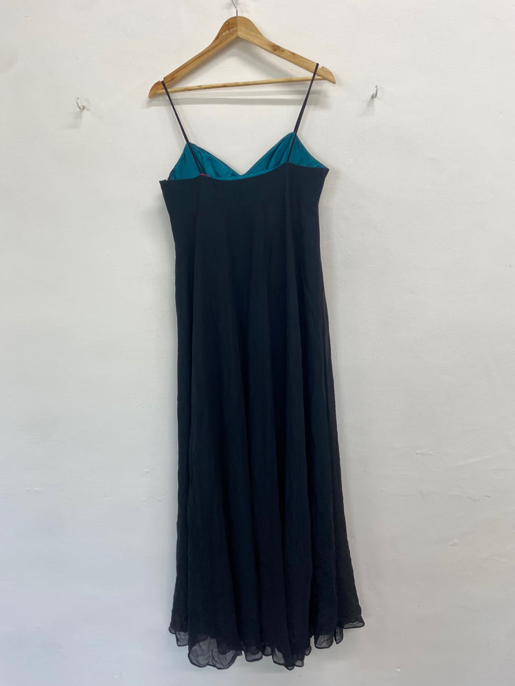 Fabulous Monsoon Dress UK 14 Black jewel maxi prom dress TM395