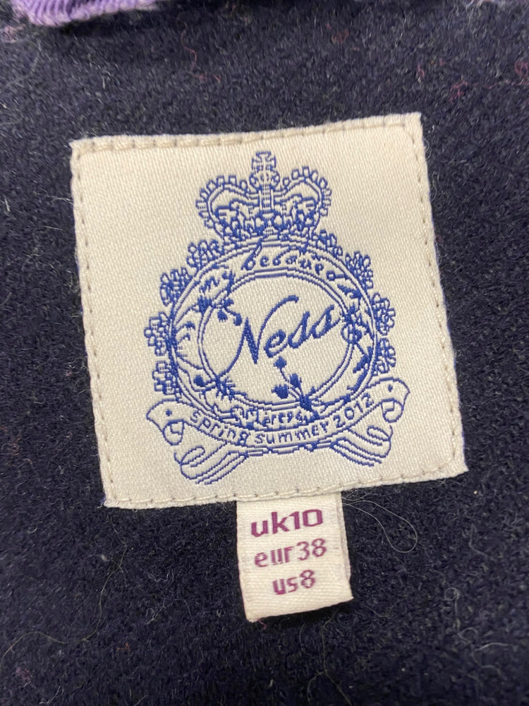 Fabulous Ness Blazer Uk 10 Navy purple wool blend TM395
